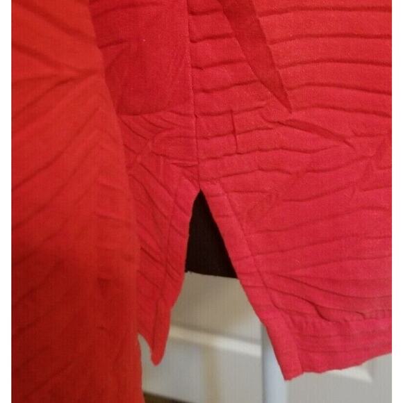 Erin London Women's Red Crinkle Blazer Jacket Button up Long Sleeve Size S - LN - Picture 6 of 9